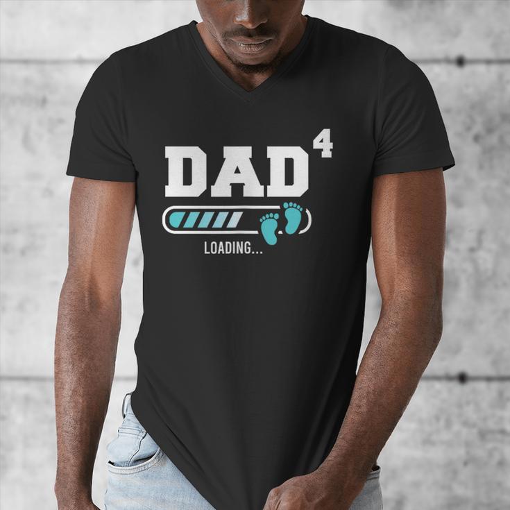 Dad 4 Fourth Time Dad Dad Of Four Men's V-Neck T-Shirt