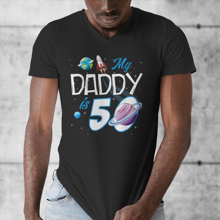 My Dad Is 50 Years Daddy Father 50th Years Birthday Men's V-Neck T-Shirt