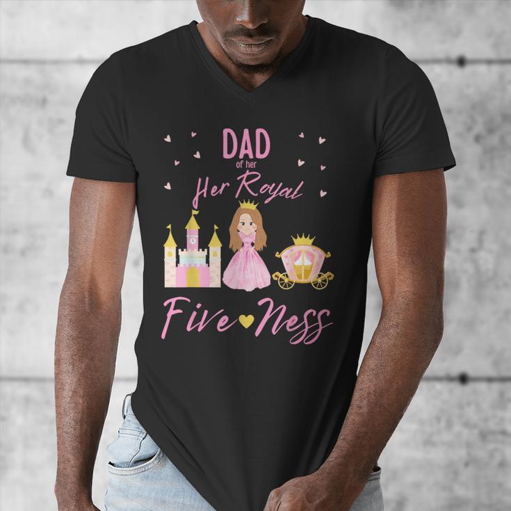 Dad 5th Birthday Her Royal Fiveness Princess Matching Men's V-Neck T-Shirt