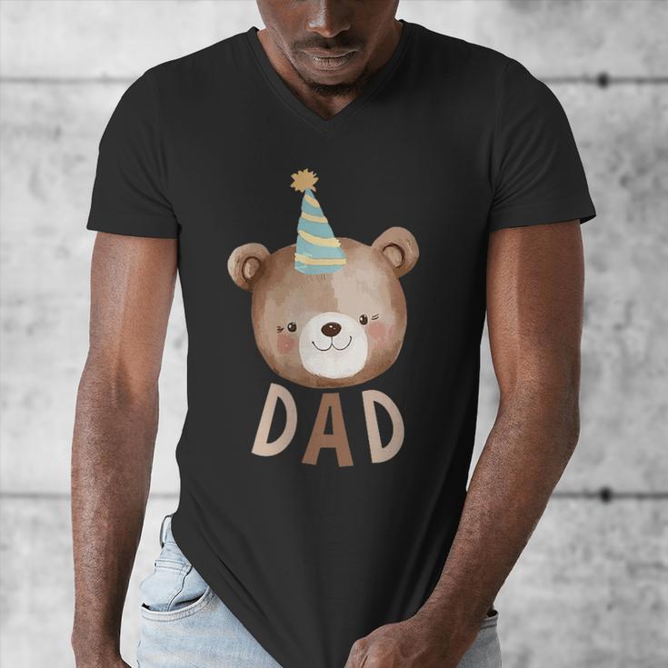 Dad Bear 1st Birthday Beary First Birthday Matching Family Men's V-Neck T-Shirt