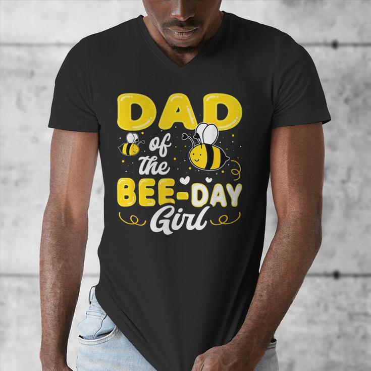 Dad Of The Bee Day Girl Hive Party Matching Birthday Sweet Men's V-Neck T-Shirt