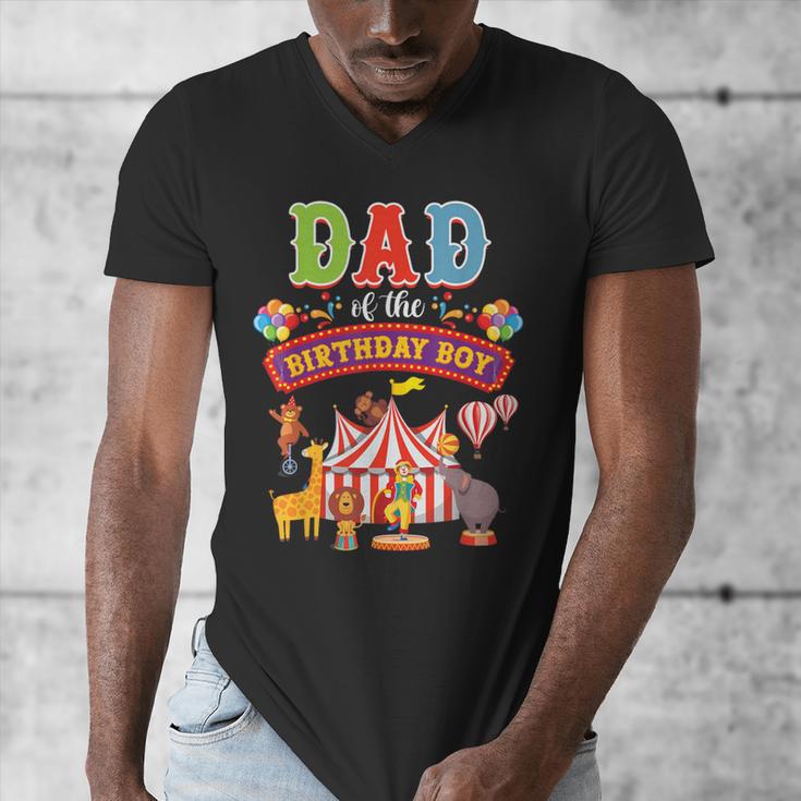 Dad Of The Birthday Boy Carnival Circus 1st Birthday Party Men's V-Neck T-Shirt