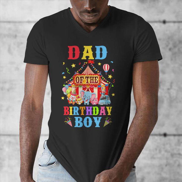 Dad Of The Birthday For Boy Circus Carnival Theme Party Men's V-Neck T-Shirt