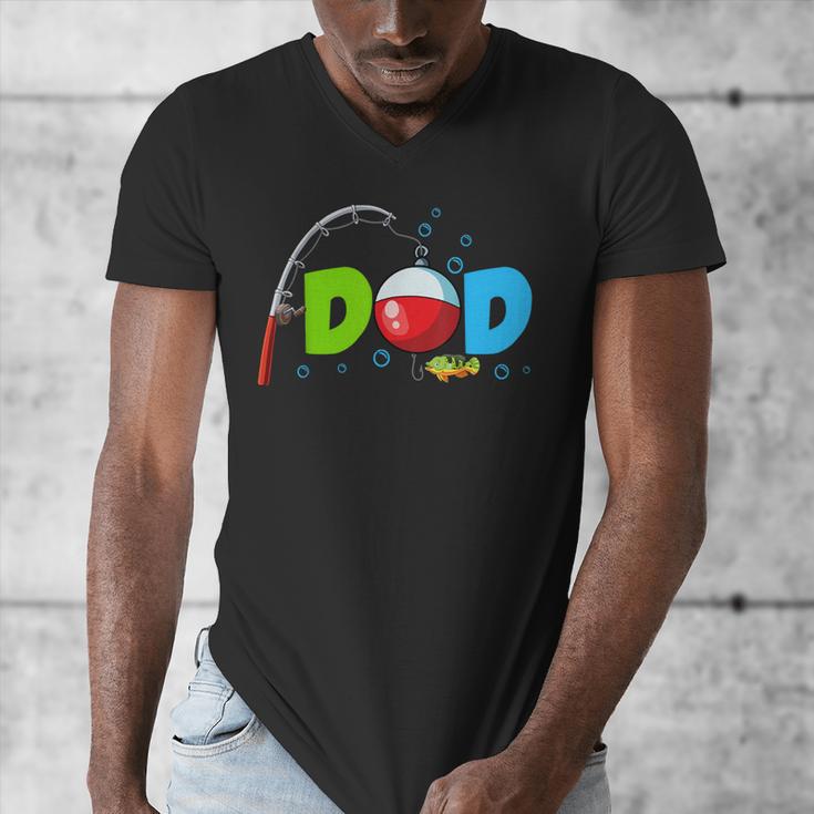 Dad Of The Birthday Boy Birthday Fishing Family Men's V-Neck T-Shirt
