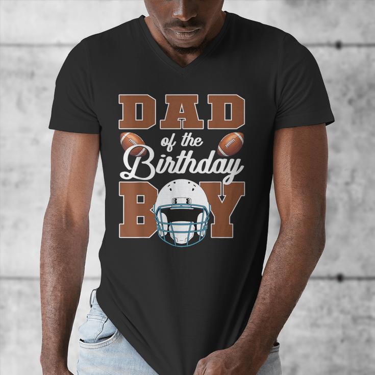 Dad Of The Birthday Boy Football Party Family Matching Men's V-Neck T-Shirt