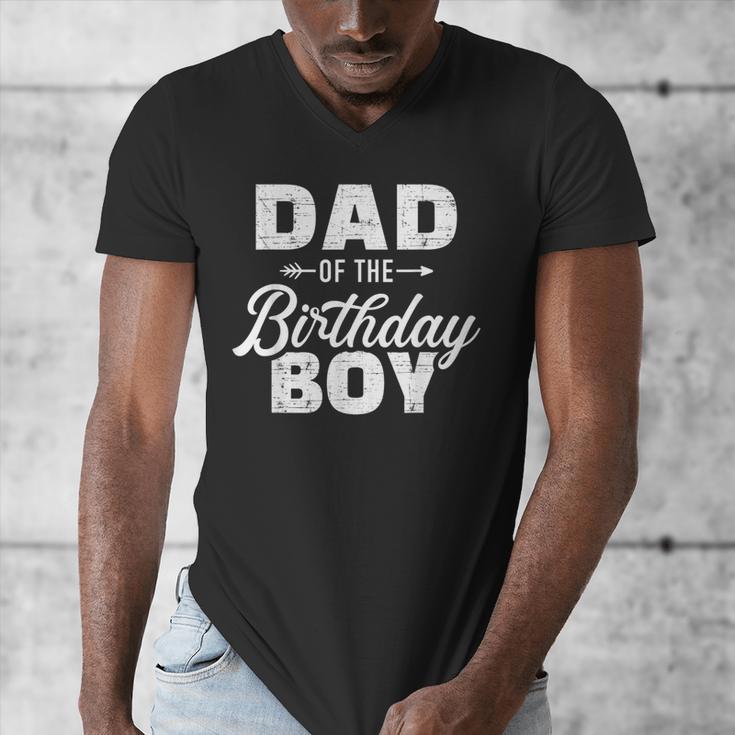 Dad Of The Birthday Boy Matching Family Party Men's V-Neck T-Shirt
