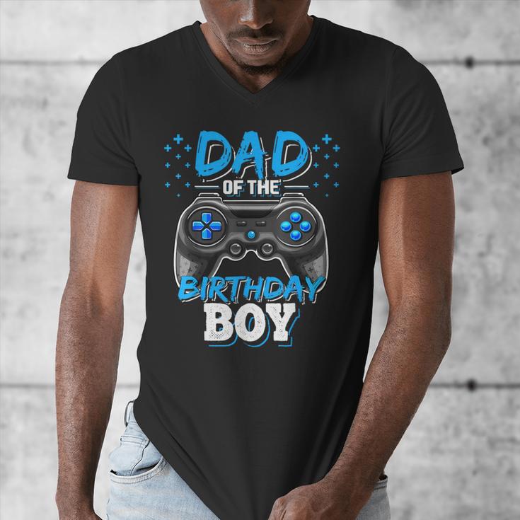 Dad Of The Birthday Boy Matching Video Gamer Birthday Party Men's V-Neck T-Shirt