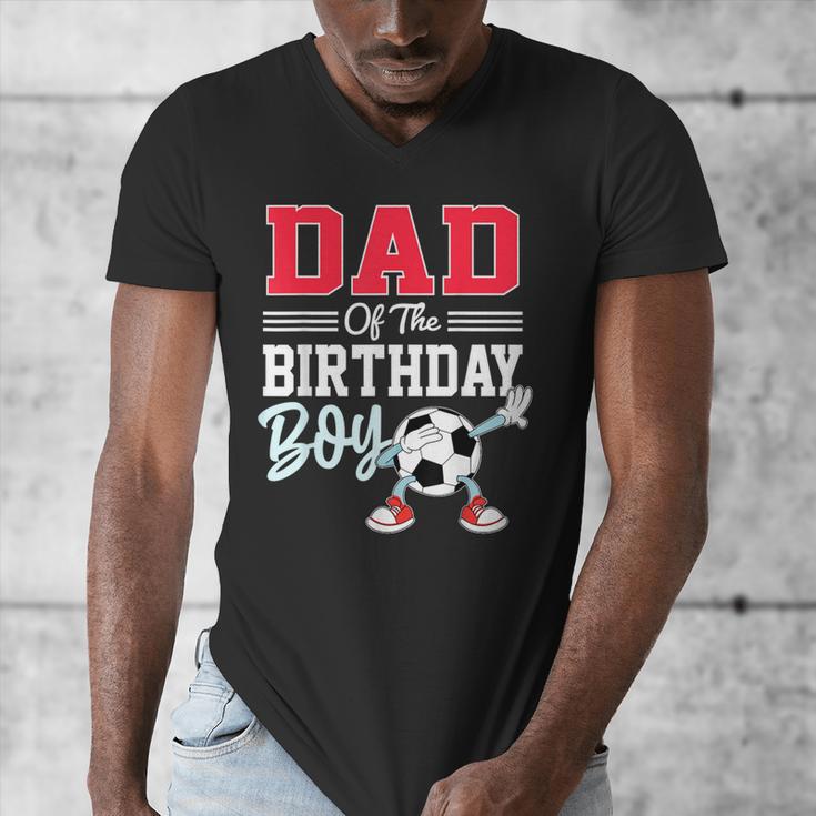 Dad Of The Birthday Boy Shirt Soccer Party Family Daddy Men's V-Neck T-Shirt