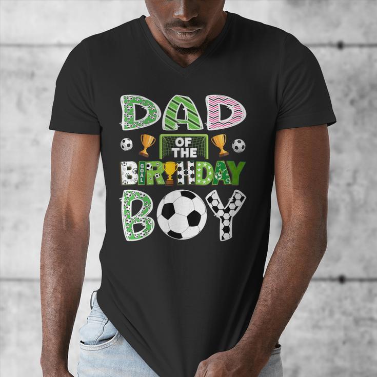 Dad Of The Birthday Boy Soccer Player Game Day Men's V-Neck T-Shirt