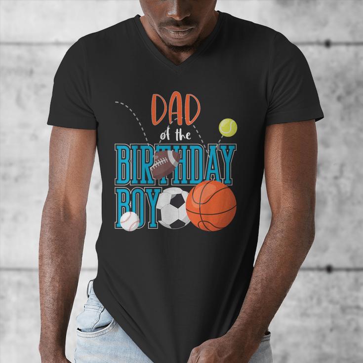 Dad Of The Birthday Boy Sports Matching Family Men's V-Neck T-Shirt