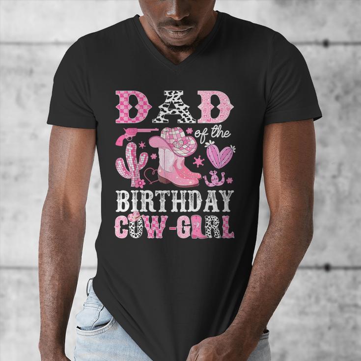 Dad Of The Birthday Cow-Girl Rodeo Cowgirl Bday Men's V-Neck T-Shirt