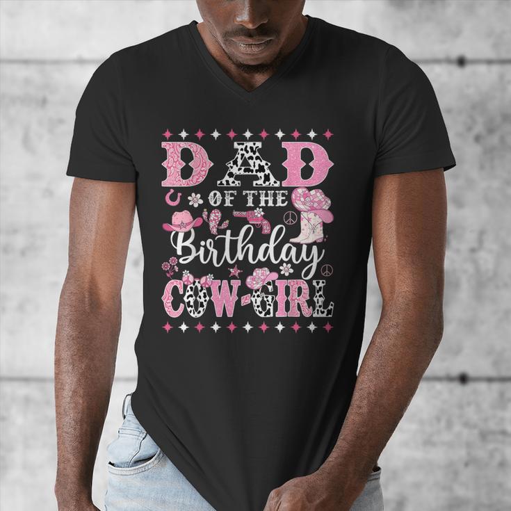 Dad Of The Birthday CowGirl Rodeo CowGirl Birthday Men's V-Neck T-Shirt