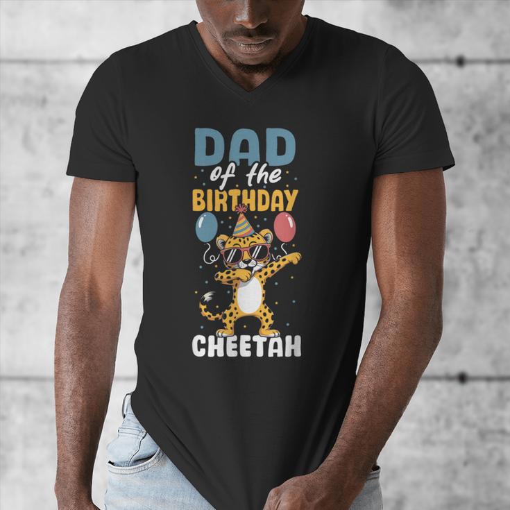 Dad Of The Birthday Girl Boy Cheetah Men's V-Neck T-Shirt Dad Of The Birthday Girl Boy Cheetah Men's V-Neck T-Shirt