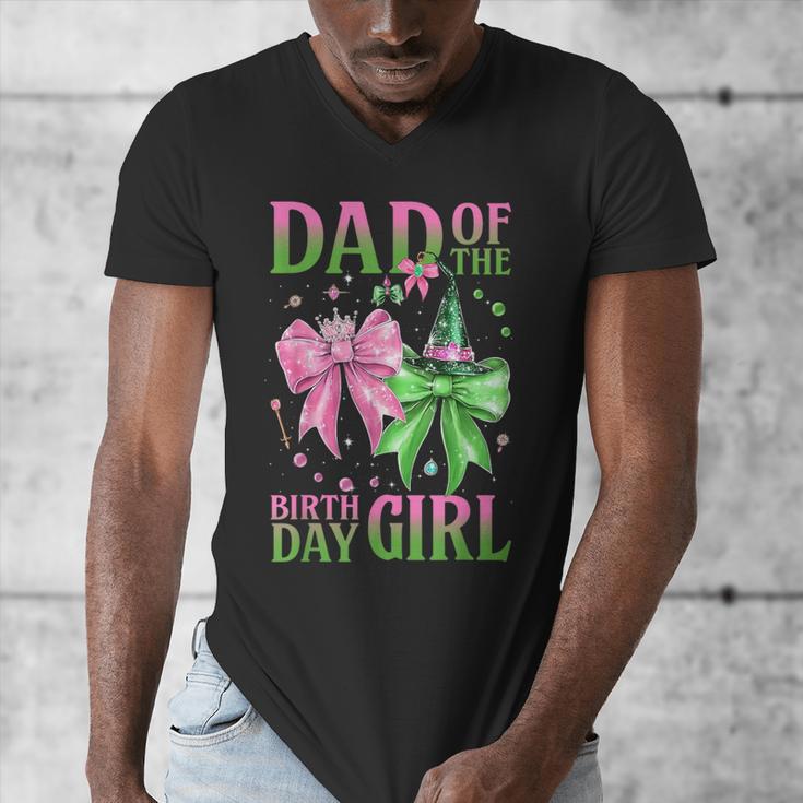 Dad Of The Birthday Girl Coquette Matching Family Party Men's V-Neck T-Shirt
