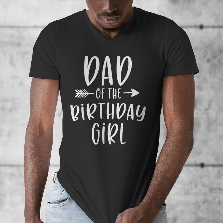Dad Of The Birthday Girl Daddy & Daughter Bday Party Father Men's V-Neck T-Shirt