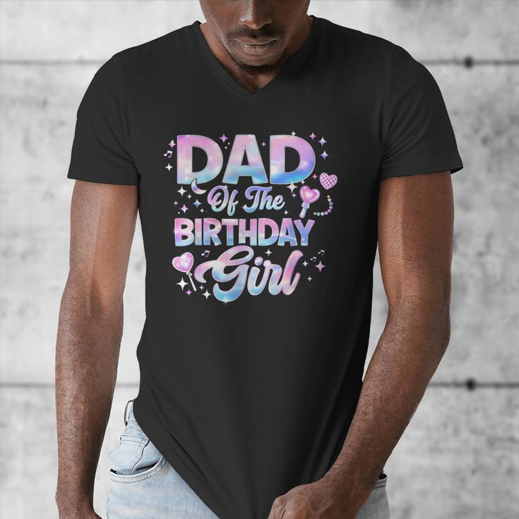Dad Of The Birthday Girl Kpop Family Matching Party Men's V-Neck T-Shirt