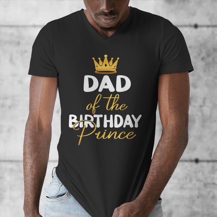 Dad Of The Birthday Prince Boy Bday Party Idea For Him Men's V-Neck T-Shirt