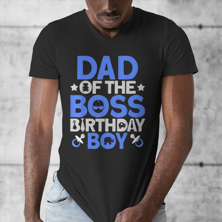 Dad Of The Boss Birthday Party Outfit Like A Boss Dad Men's V-Neck T-Shirt