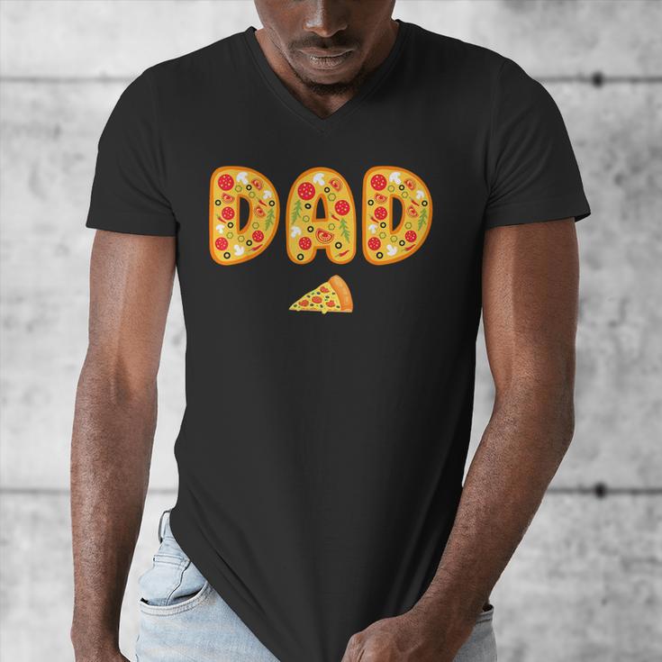 Dad Daddy Matching Birthday Squad Crew Pizza Family Men's V-Neck T-Shirt