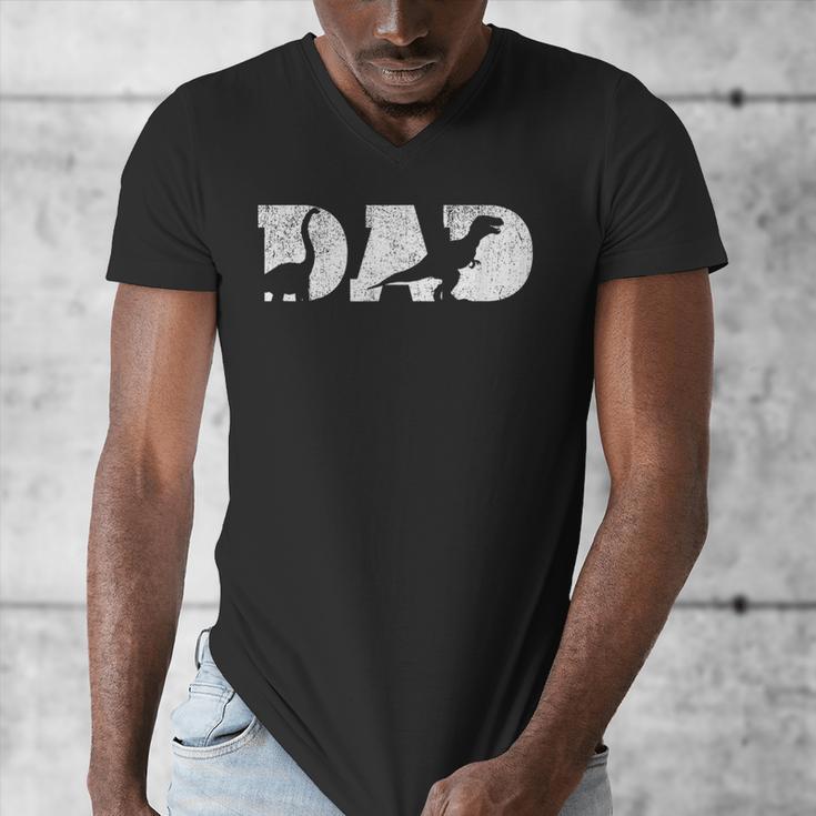 Dad Dinosaur Saurus Boys Girls Fathers Day Idea Men's V-Neck T-Shirt
