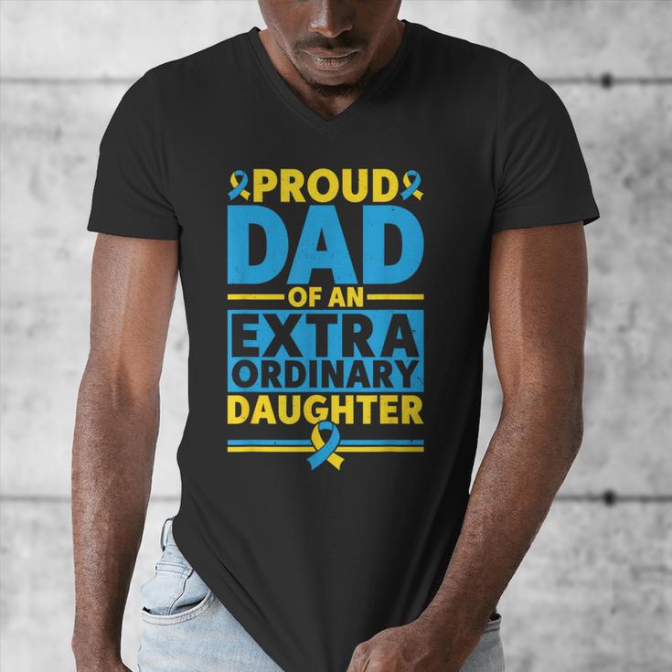 Dad Of An Extraordinary Daughter Down Syndrome Awareness Day Men's V-Neck T-Shirt