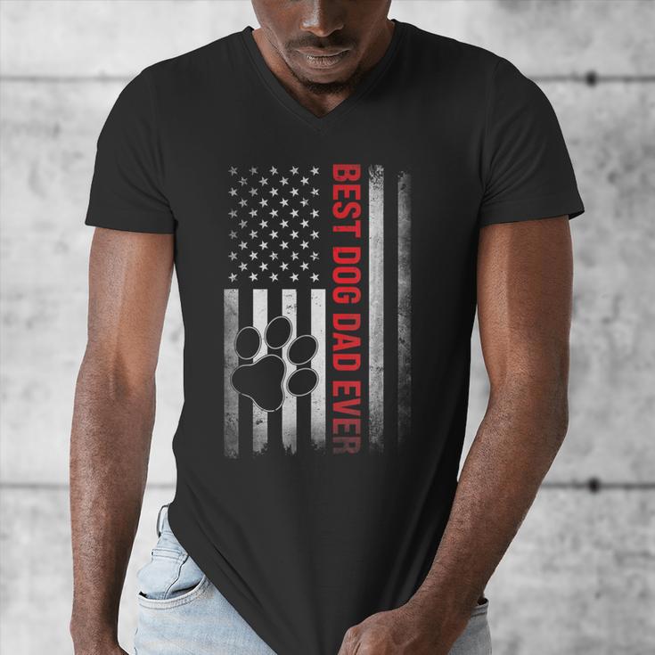 Dad Fathers Day Dog Dad Men's V-Neck T-Shirt Dad Fathers Day Dog Dad Men's V-Neck T-Shirt
