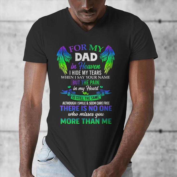 For My Dad In Heaven Touching Tribute For Passed Away Father Men's V-Neck T-Shirt
