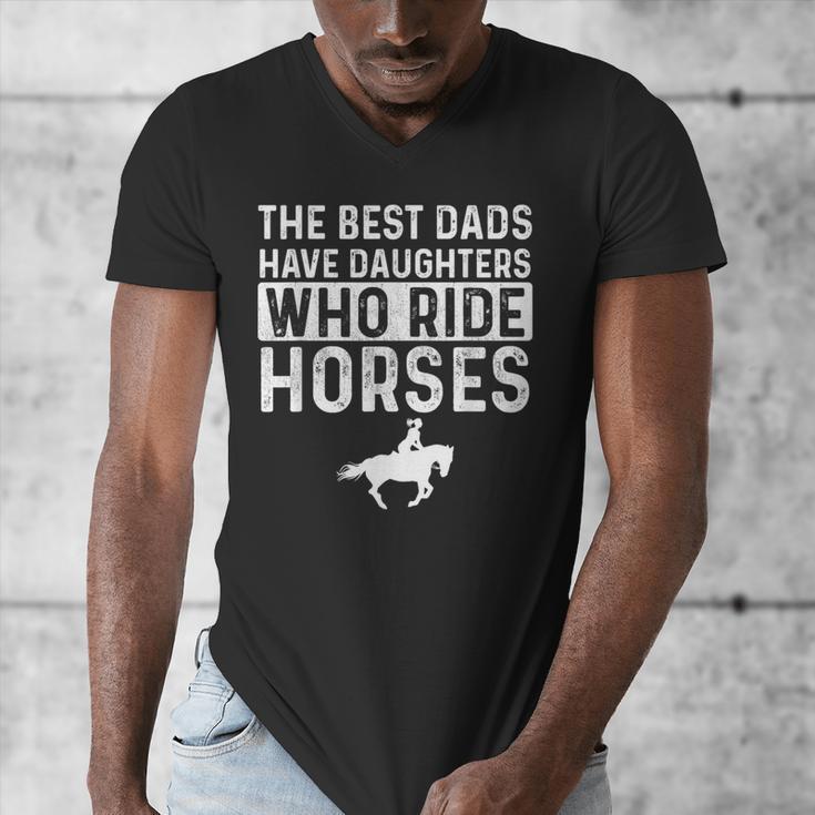 Dad Of Horse Lover Equestrian Horseback Rider Men's V-Neck T-Shirt