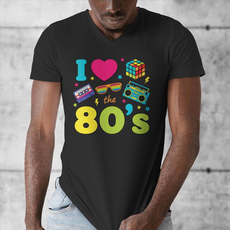 Dad I Love The 80's Retro 80s Nostalgia For Dad Men's V-Neck T-Shirt