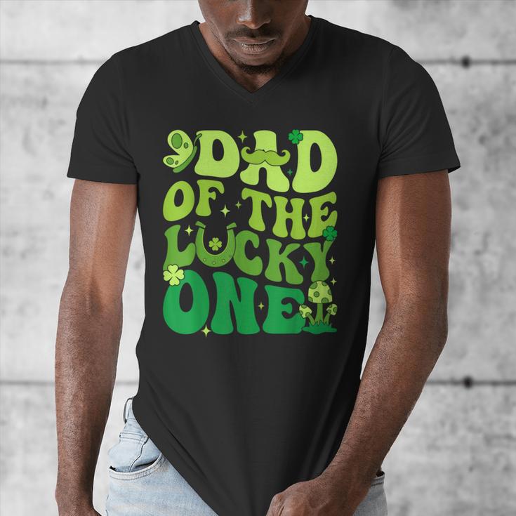Dad Of The Lucky One Saint Patrick's Day Children Birthday Men's V-Neck T-Shirt Dad Of The Lucky One Saint Patrick's Day Children Birthday Men's V-Neck T-Shirt