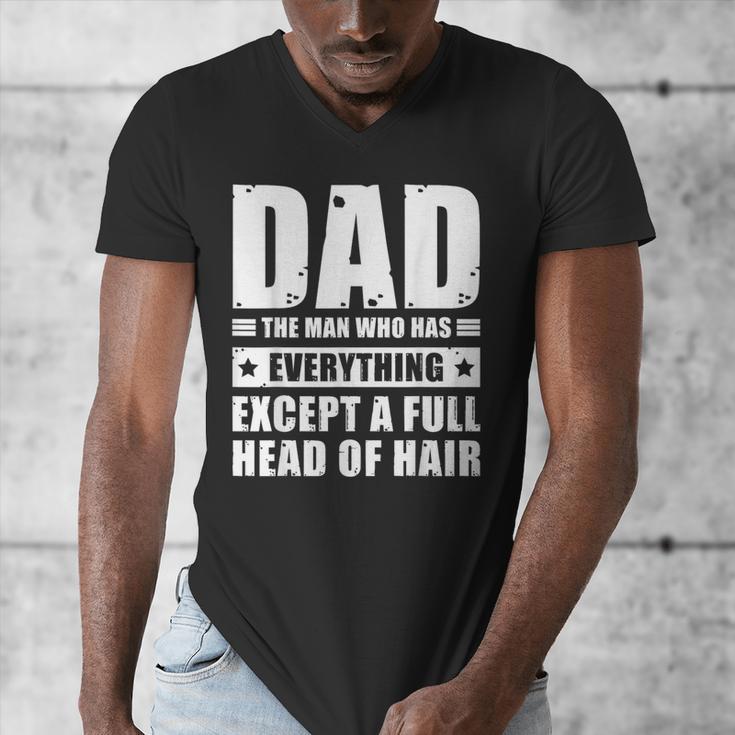 Dad The Man Who Has Everything But Hair Father's Day Men's V-Neck T-Shirt