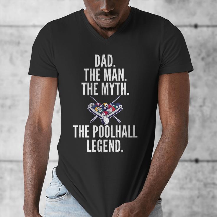 Dad The Man The Myth The Poolhall Legend Pool Billiards Dad Men's V-Neck T-Shirt