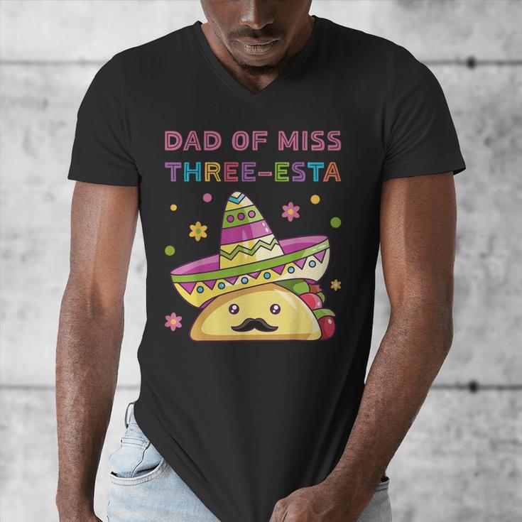 Dad Of Miss Three-Esta Mexican Fiesta 3rd Birthday Outfit Men's V-Neck T-Shirt