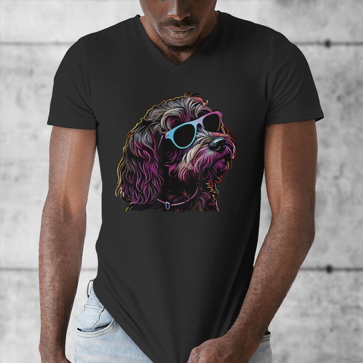Dad Mom Cool Dog Sunglasses Cockapoo Men's V-Neck T-Shirt Dad Mom Cool Dog Sunglasses Cockapoo Men's V-Neck T-Shirt