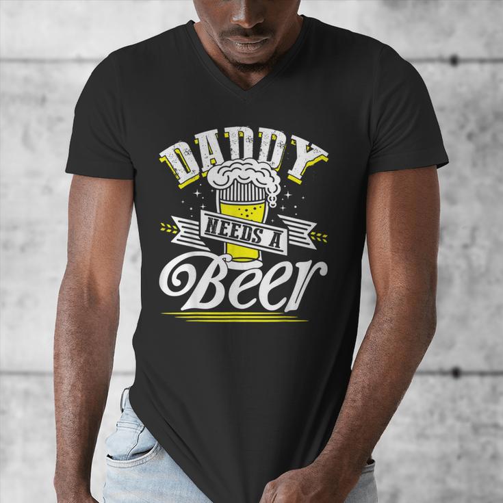 Dad Needs A Beer Button Up Shirts Beer Drinking Lover Men's V-Neck T-Shirt