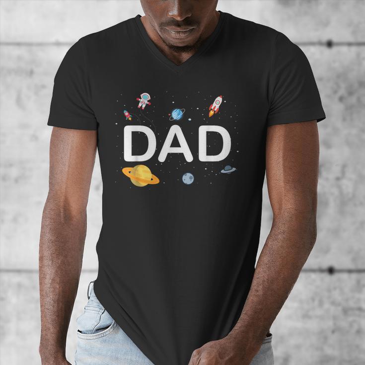 Dad Outer Space Birthday Party Family Boys Girls Men's V-Neck T-Shirt