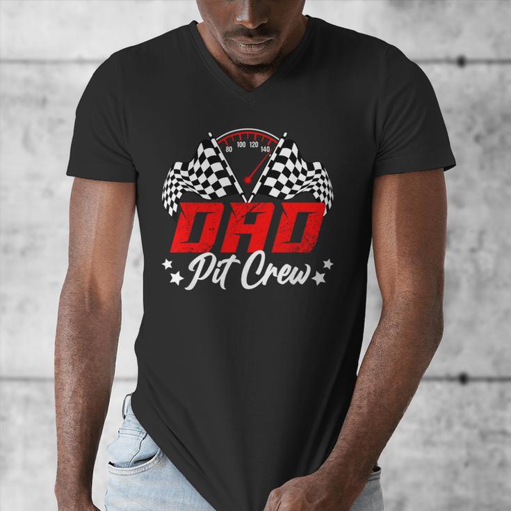 Dad Pit Crew Birthday Party Race Car Lover Racing Family Men's V-Neck T-Shirt Dad Pit Crew Birthday Party Race Car Lover Racing Family Men's V-Neck T-Shirt