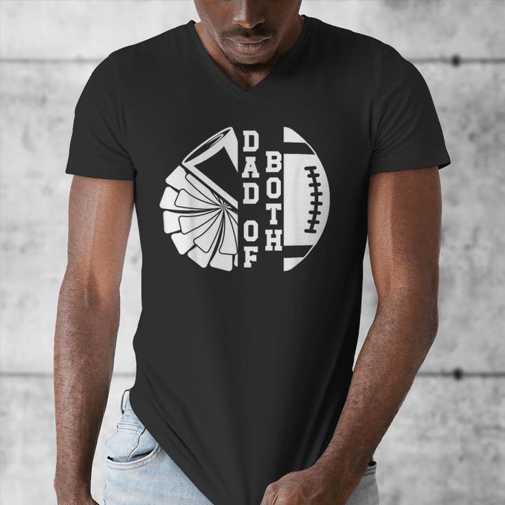 Dad Of Both Proud Football And Cheer Dad Men's V-Neck T-Shirt