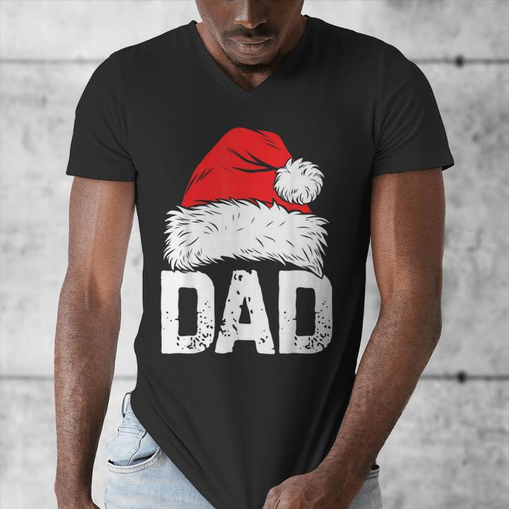 Dad Santa Christmas Family Matching Pajamas Papa Xmas Father Short Sleeve Men's V-Neck T-Shirt