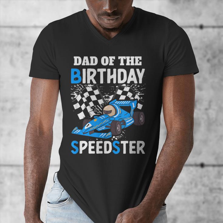Dad Shirt Two Fast Two Curious Racing Cars Birthday Men's V-Neck T-Shirt