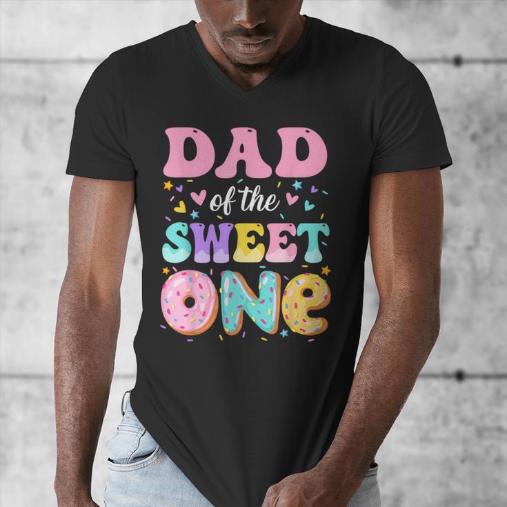 Dad Of The Sweet One 1st Birthday Donut Bday Party Men's V-Neck T-Shirt Dad Of The Sweet One 1st Birthday Donut Bday Party Men's V-Neck T-Shirt
