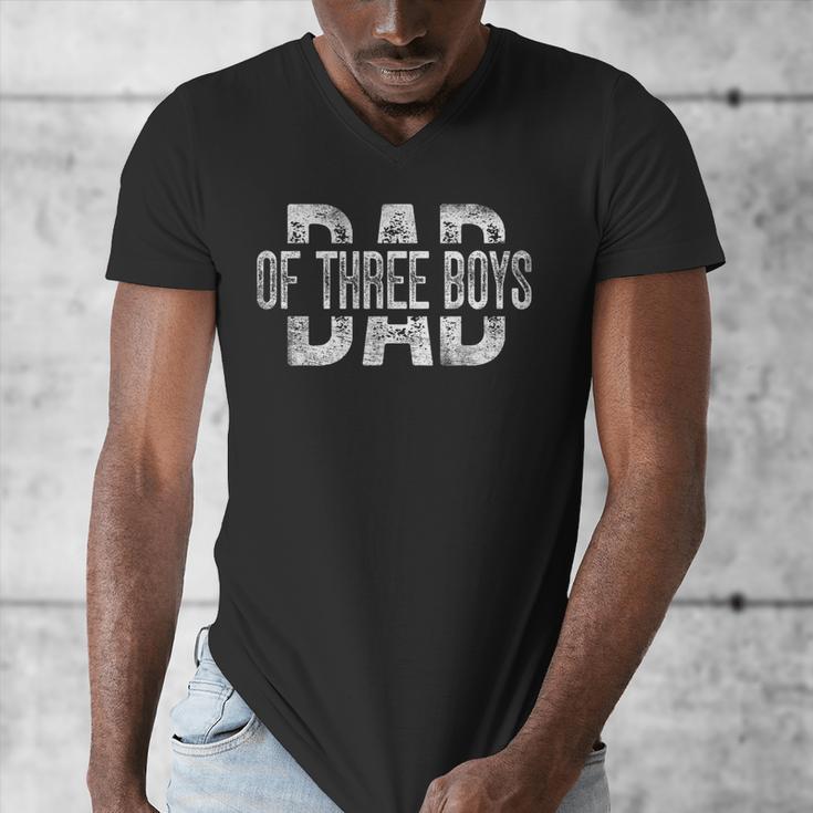 Dad Of Three Boys Daddy Of 3 Sons Father's Day Men's V-Neck T-Shirt