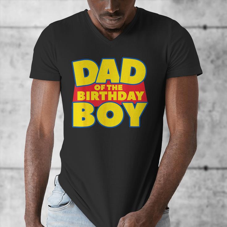 Dad Of The Toy Birthday Boy Story Theme B-Day Men's V-Neck T-Shirt