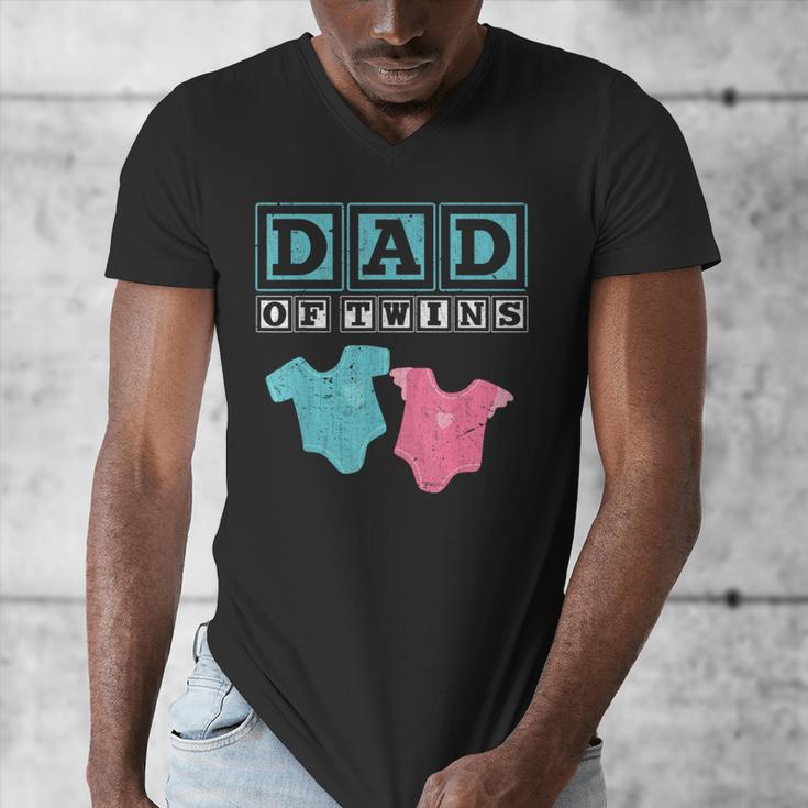 Dad Of Twins Family Daddy Fathers Day Future Parents Men's V-Neck T-Shirt