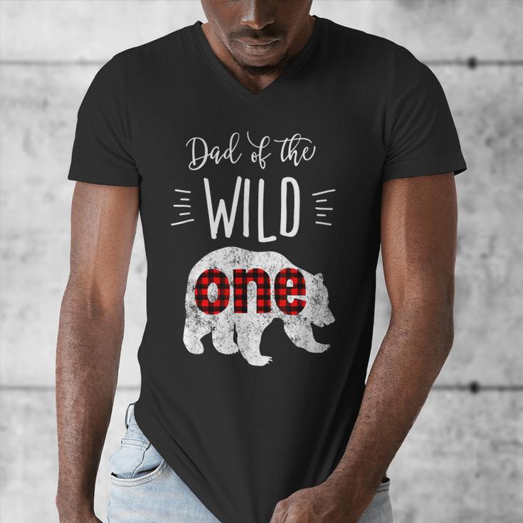 Dad Of The Wild One Shirt Bear Lumberjack 1st Birthday Tee Men's V-Neck T-Shirt