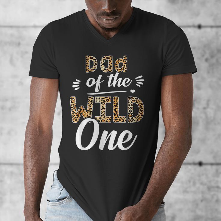 Dad Of The Wild One Zoo Themed 1st Birthday Party Men's V-Neck T-Shirt