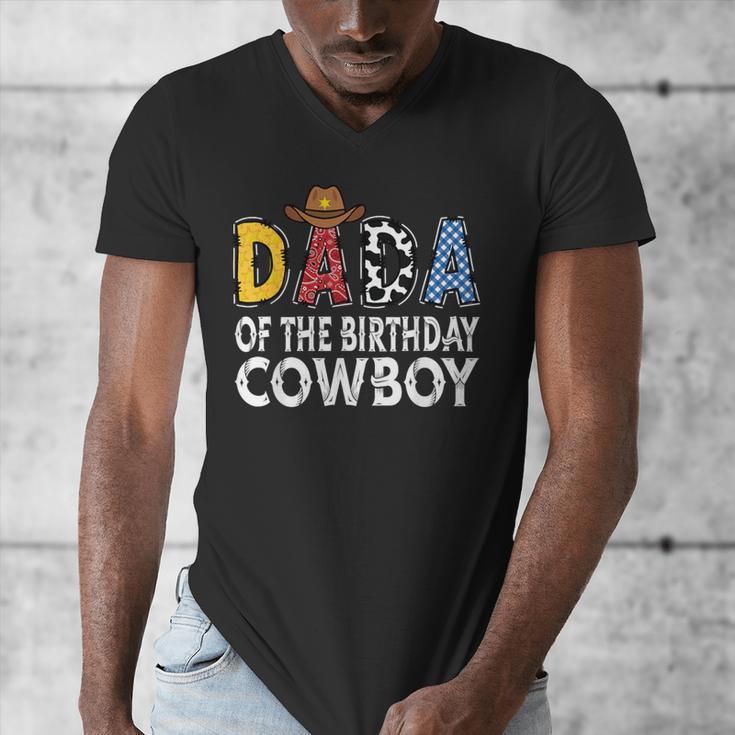 Dada 1st Birthday Cowboy Western Dada Birthday Boy Men's V-Neck T-Shirt