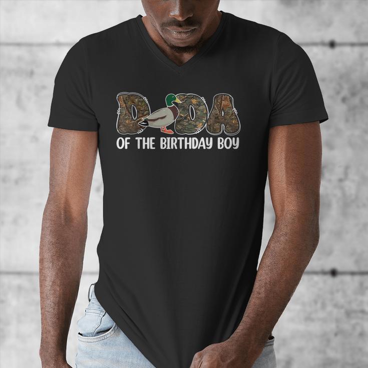 Dada Of The Birthday Boy One Lucky Duck 1st Birthday Family Men's V-Neck T-Shirt