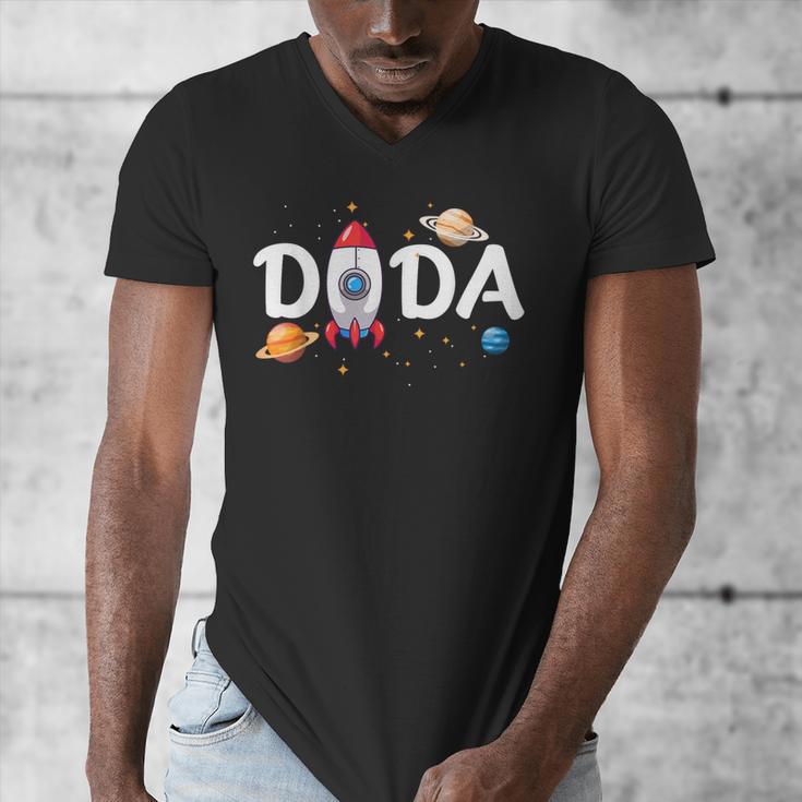 Dada Of The Birthday Boy Space Astronaut 1st Birthday Family Men's V-Neck T-Shirt
