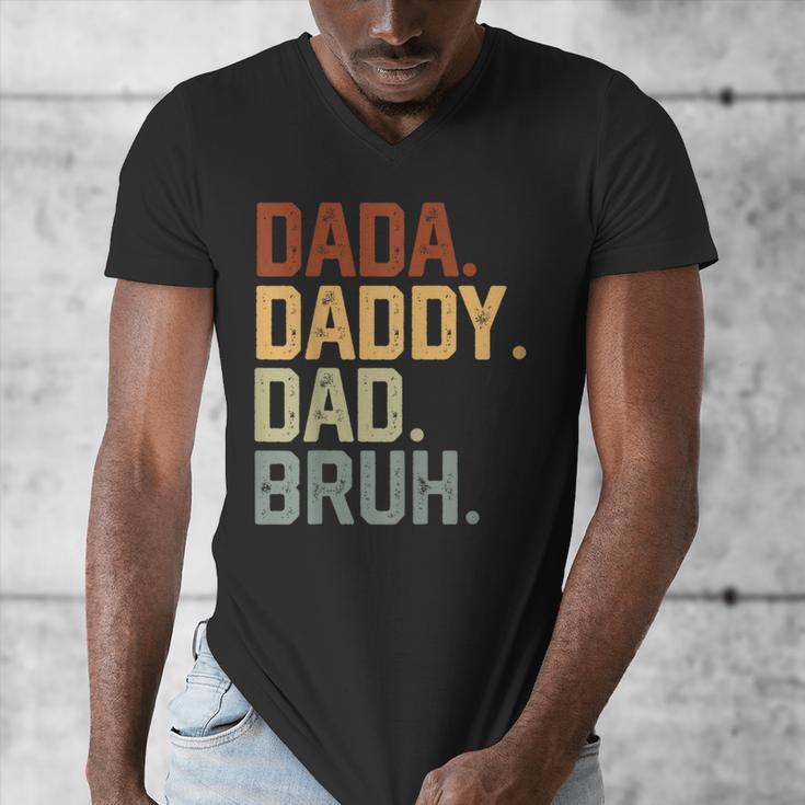 Dada Daddy Dad Bruh Retro Vintage Fathers Day Vintage Men's V-Neck T-Shirt